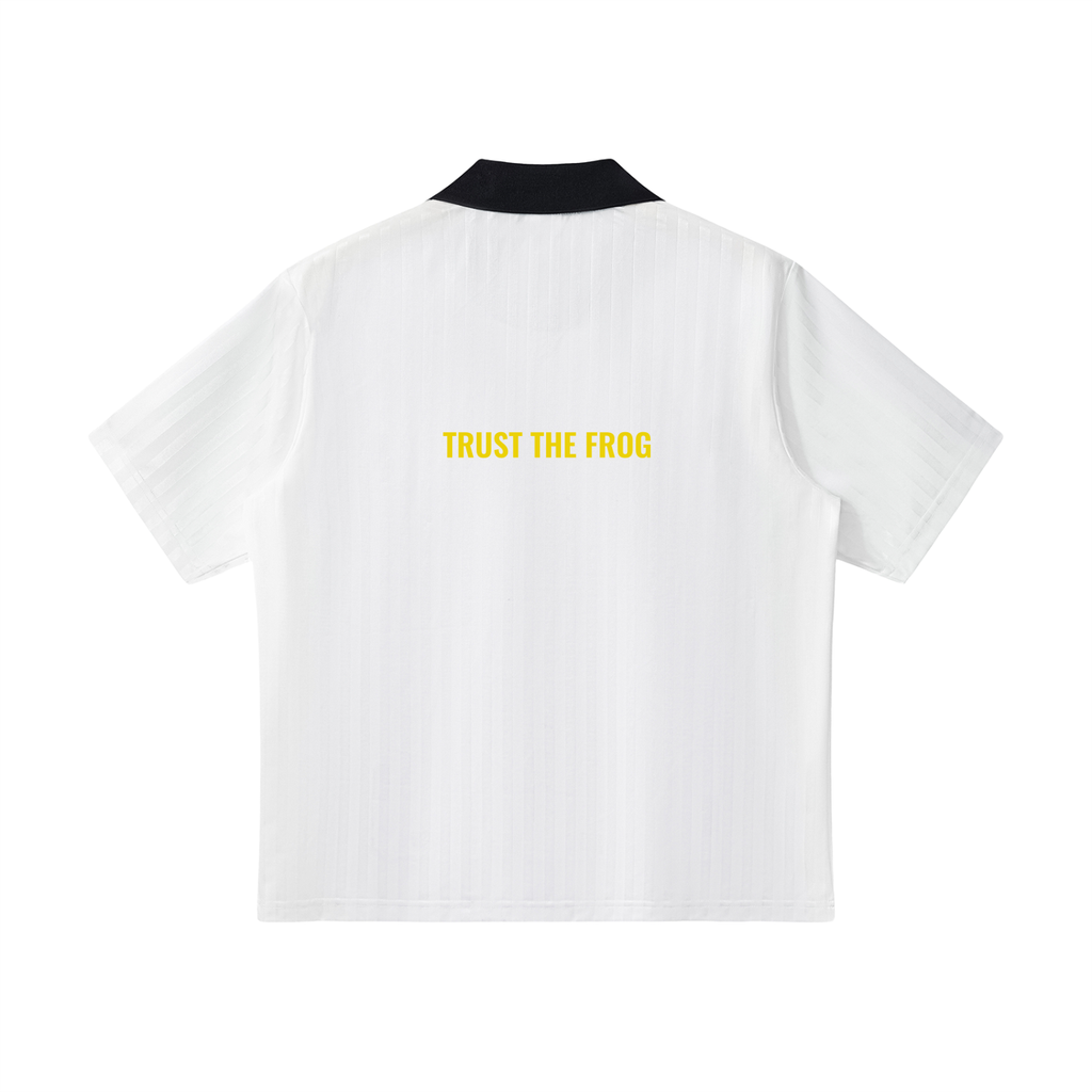 02// 5-MEO-DMT ARSENAL_RT00072_Trust the Frog_Contrast Collar Striped Soccer Jersey0