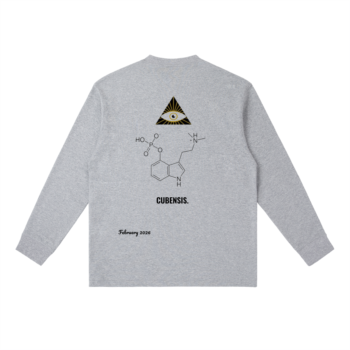 PRODUCT ID: 06 // PSILOCYBIN CLUSTER_February 2026_(RT0061)_Essential Crewneck Long-Sleeve T-Shirt