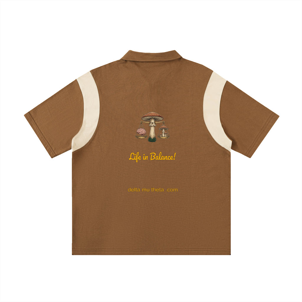 06 // PSILOCYBIN CLUSTER_(PL0006)_Short Sleeve_Polo_Short Sleeve_Contrast Panel Cotton Polo Shirt