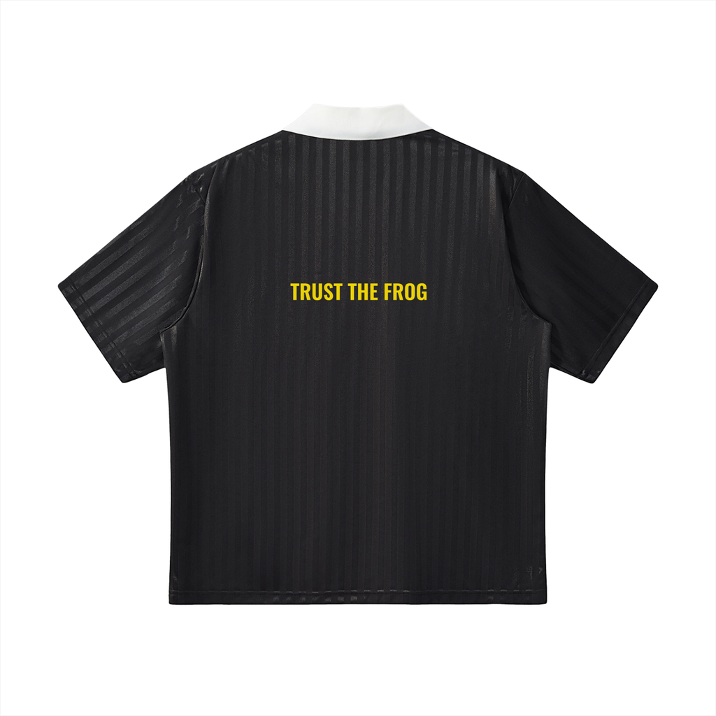 02// 5-MEO-DMT ARSENAL_RT00072_Trust the Frog_Contrast Collar Striped Soccer Jersey0