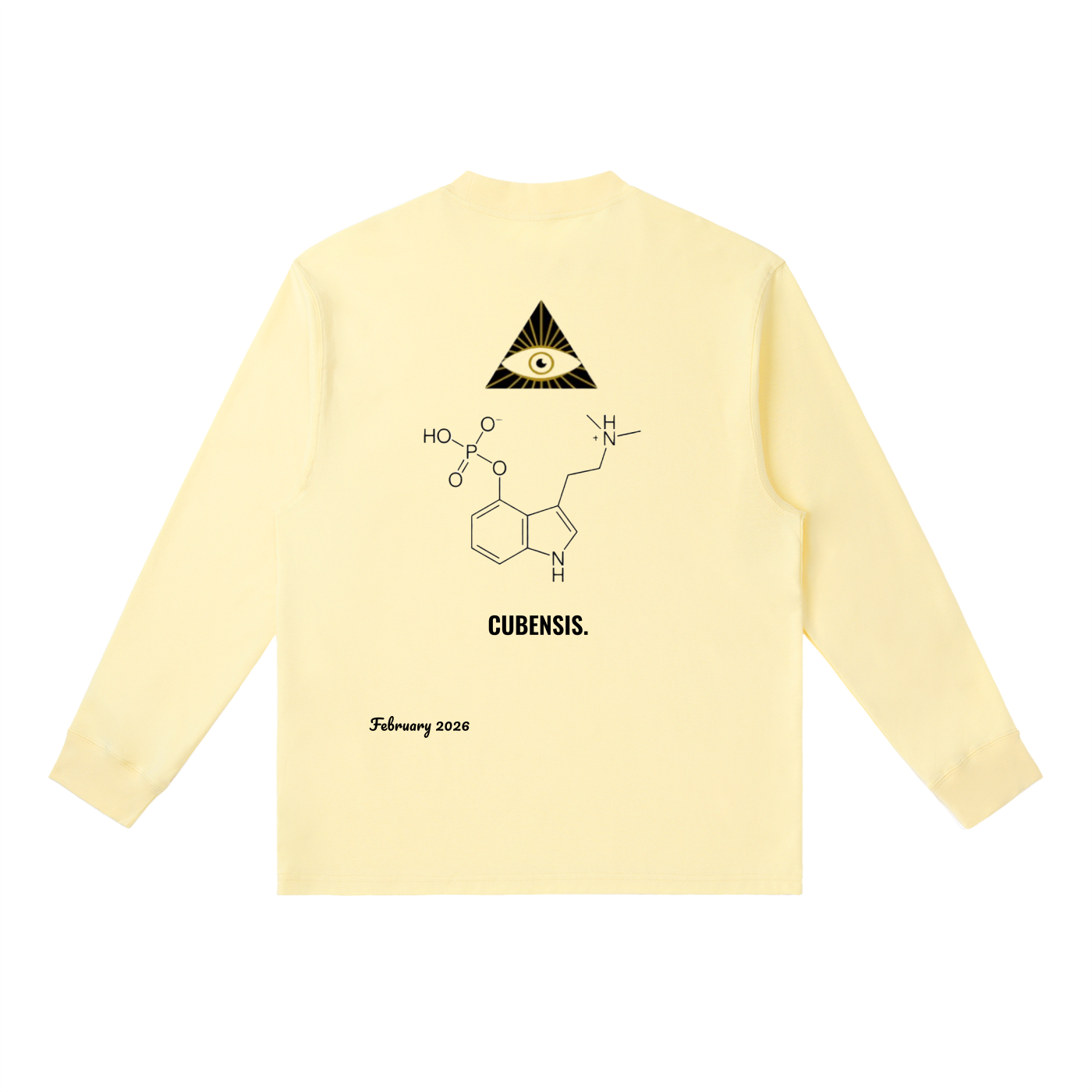 PRODUCT ID: 06 // PSILOCYBIN CLUSTER_February 2026_(RT0061)_Essential Crewneck Long-Sleeve T-Shirt
