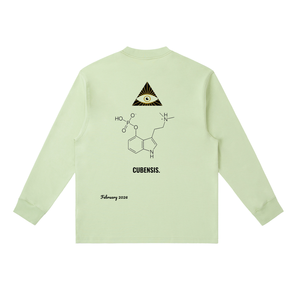 PRODUCT ID: 06 // PSILOCYBIN CLUSTER_February 2026_(RT0061)_Essential Crewneck Long-Sleeve T-Shirt