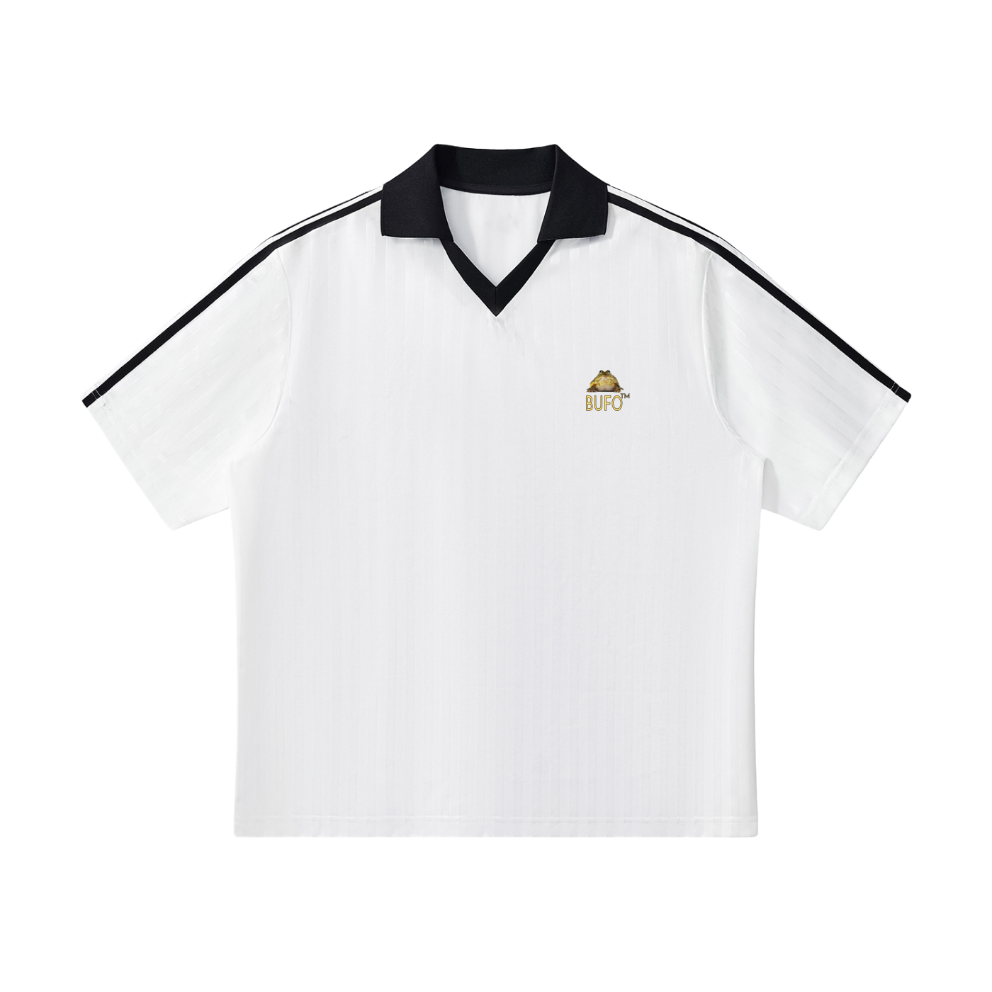 02// 5-MEO-DMT ARSENAL_RT00072_Trust the Frog_Contrast Collar Striped Soccer Jersey0