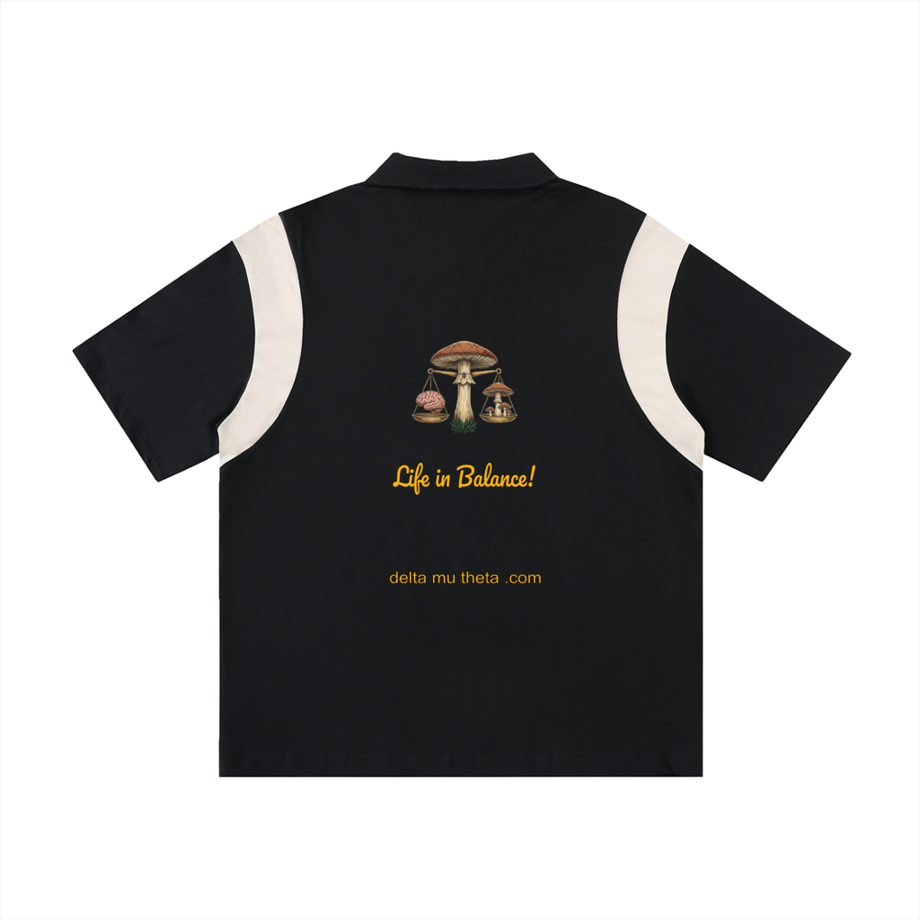 06 // PSILOCYBIN CLUSTER_(PL0006)_Short Sleeve_Polo_Short Sleeve_Contrast Panel Cotton Polo Shirt