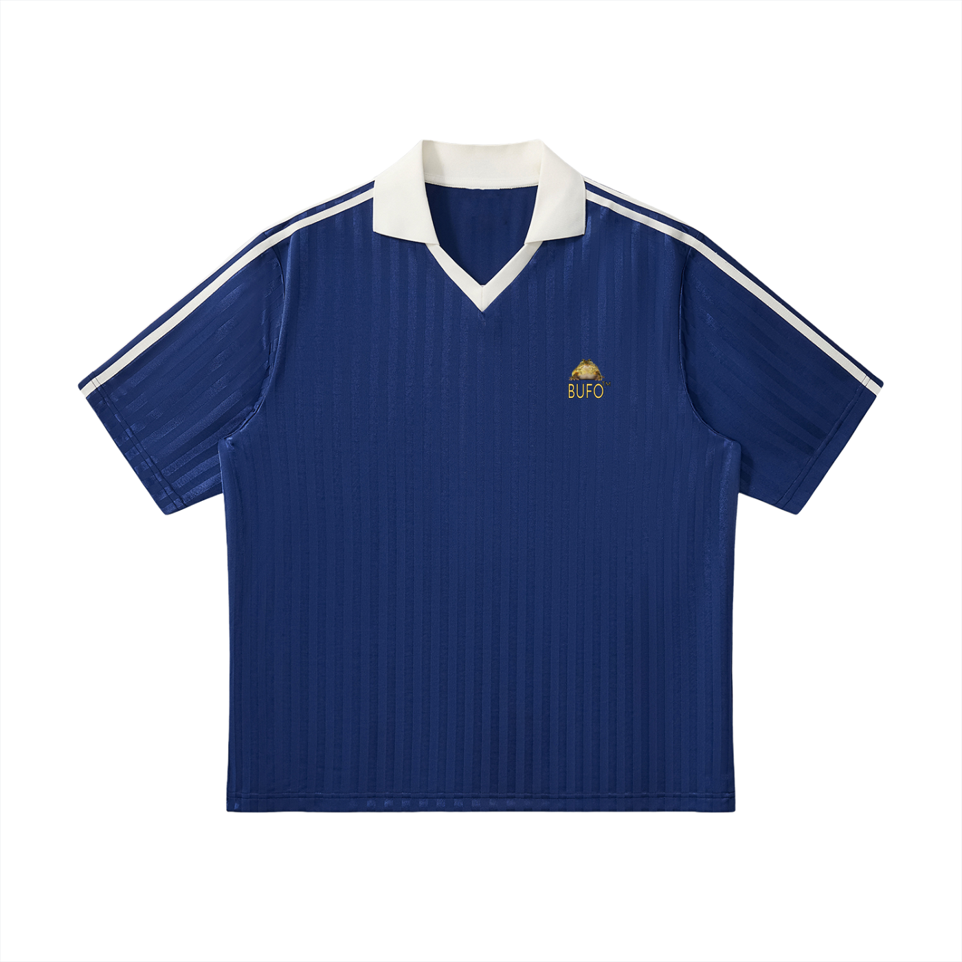 02// 5-MEO-DMT ARSENAL_RT00072_Trust the Frog_Contrast Collar Striped Soccer Jersey0